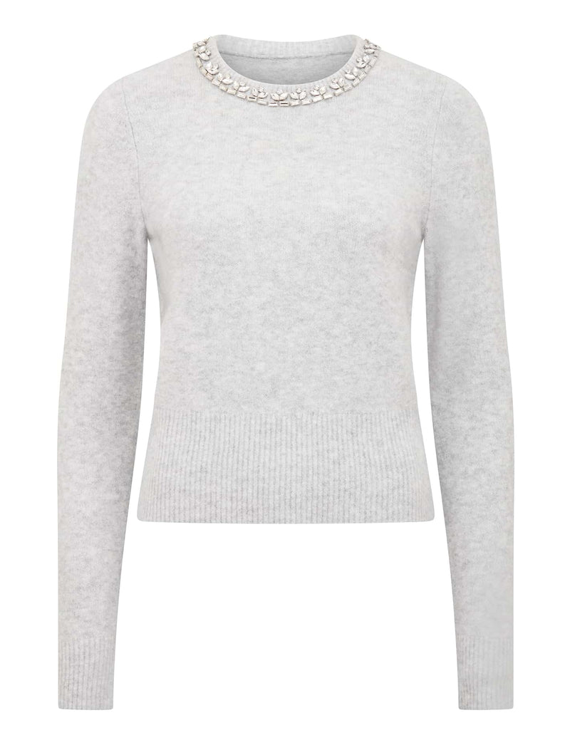 Chrystal Embellished Neck Sweater Forever New