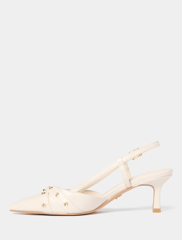 Hazel Buckle And Eyelet Slingback Heel Forever New