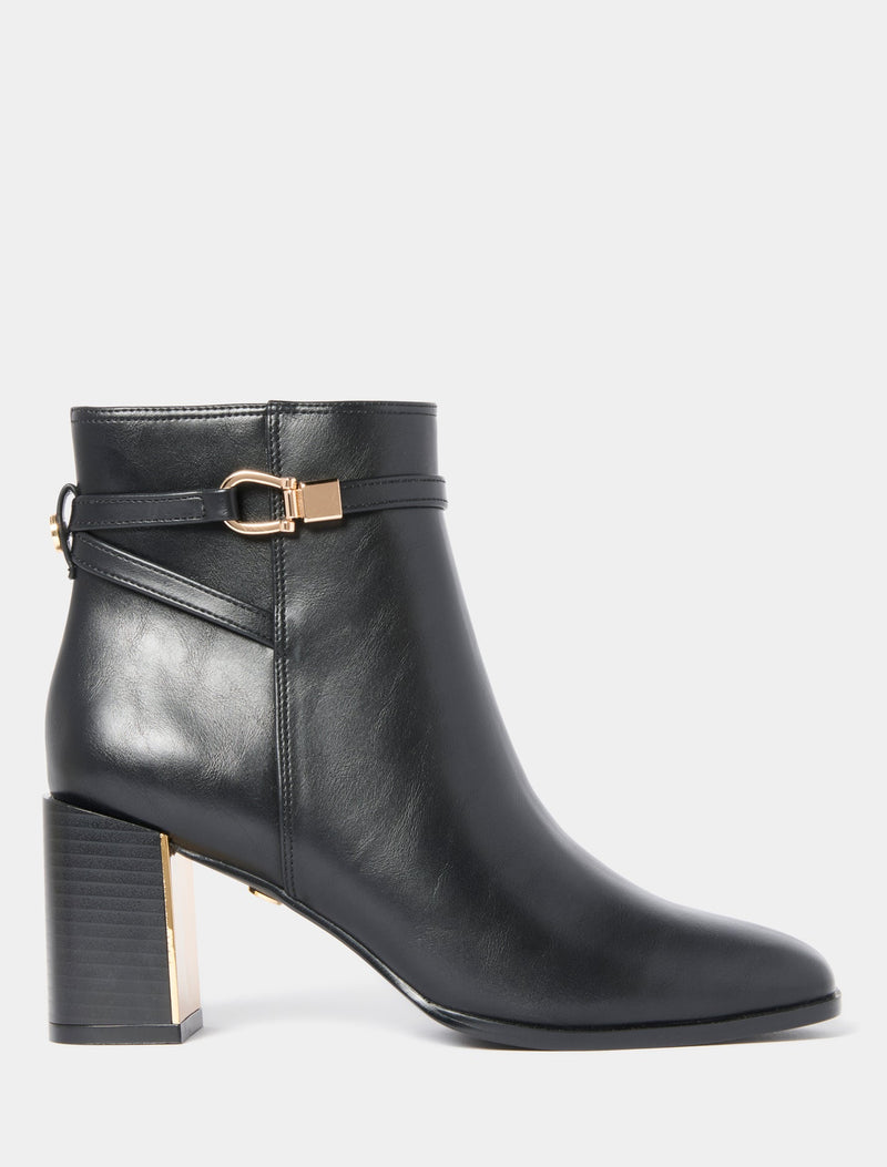 Sadie Strapping Trim Block Heel Ankle Boot