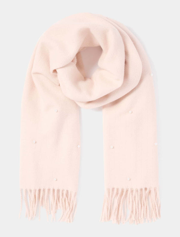 Penny Pearl Detail Scarf 0 Light Pink Forever New
