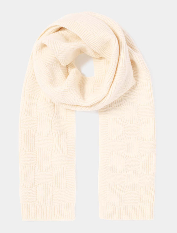 Tiana Texture Knit Scarf 0 Ivory Forever New