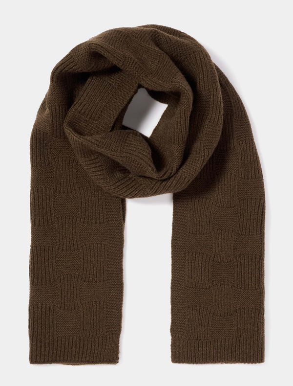 Tiana Texture Knit Scarf 0 Chocolate Forever New