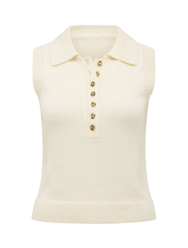 Ashlyn Button Collar Tabard Sweater Forever New