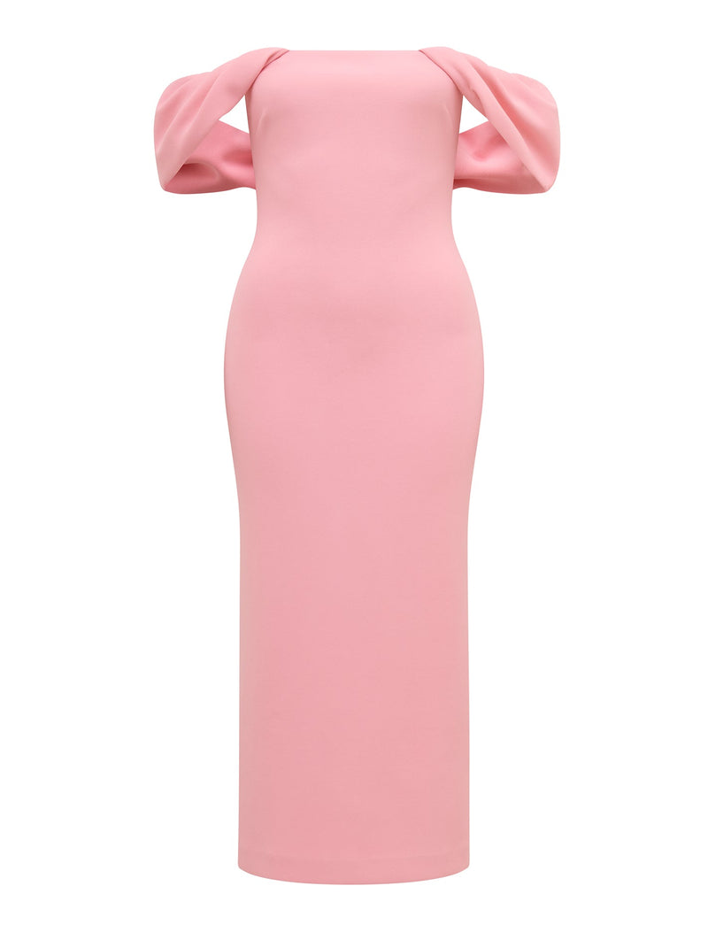 forever new pink dress Jacinta Off Shoulder Bodycon Midi Dress Pink