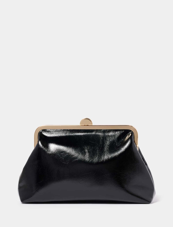 Chloe Curve Frame Clutch 0 Black Forever New