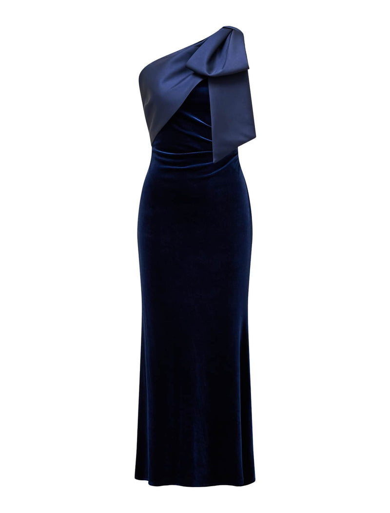 Delta Velvet Bow Maxi Dress Forever New