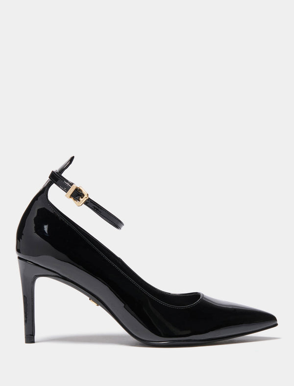Alyssa Ankle Strap Court Heel Black Forever New