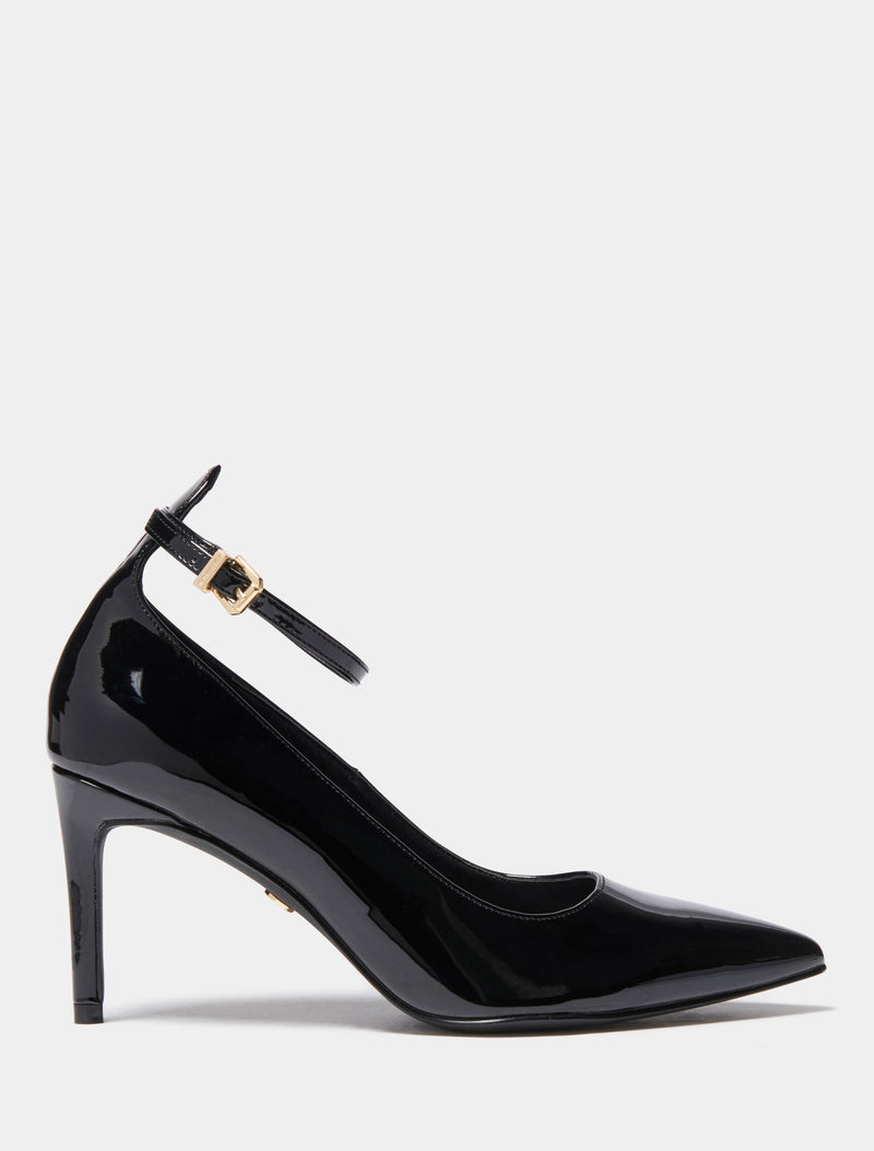 Alyssa Ankle Strap Court Heel Black Forever New