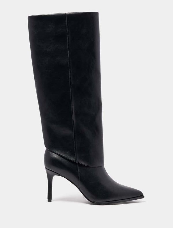 Danielle Fold Over Knee Boot Black Forever New