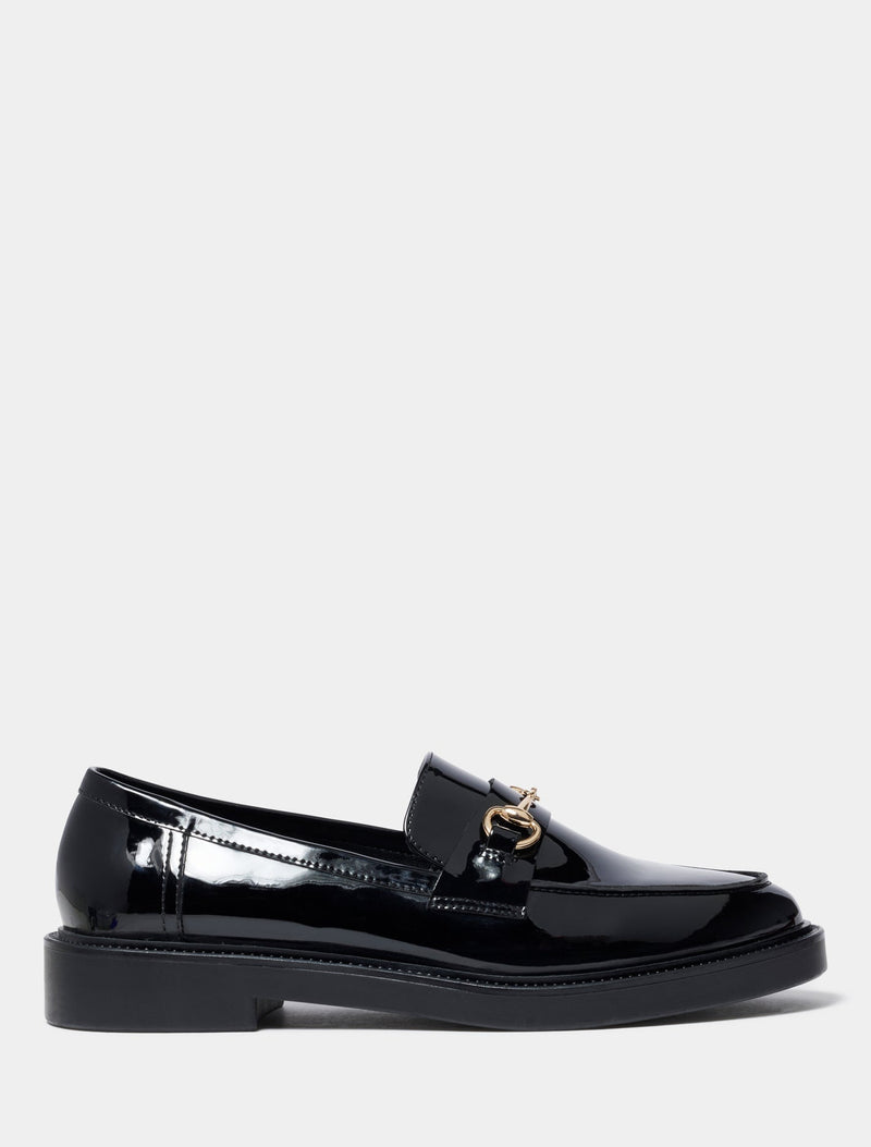 Mackenzie Bit Trim Chunky Flat Loafer Black Forever New
