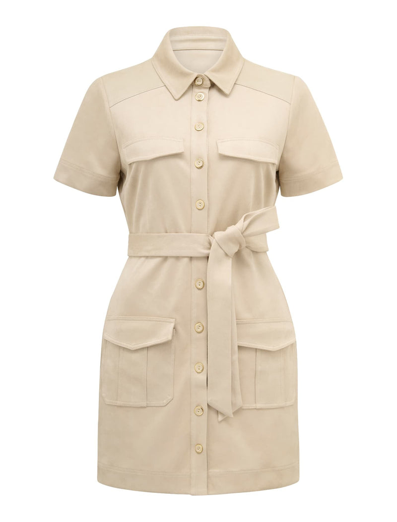 Jupiter Petite Utility Suede Mini Dress Forever New