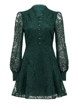 Portia Lace Skater Mini Dress Green Forever New