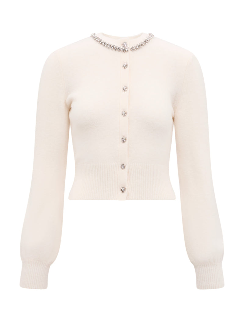 Elina Embellished Crew Neck Cardigan