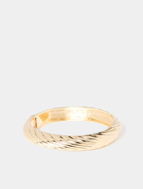 Petunia Panel Cuff Bangle 0 Gold Forever New