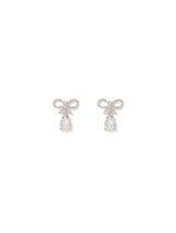 Camila Crystal Bow Earrings 0 Silver Crystal Forever New