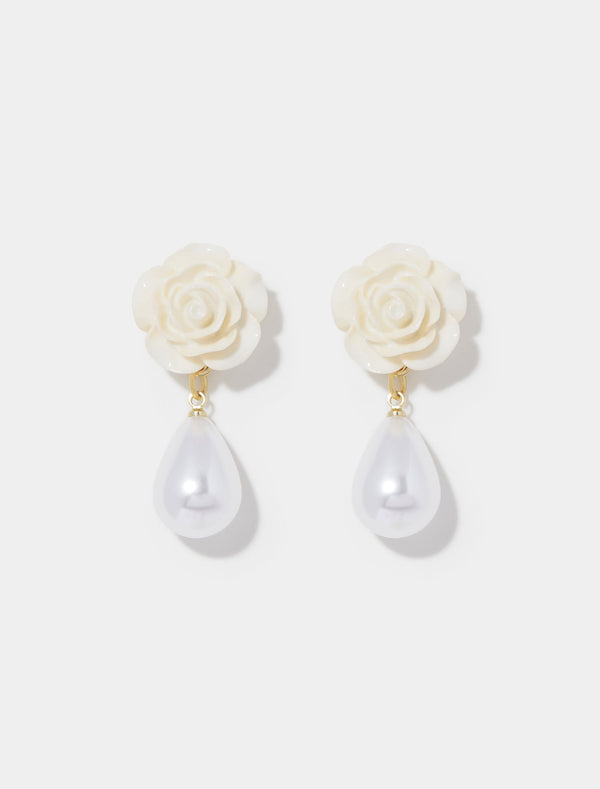Fellie Flower Pearl Earrings