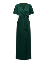 Chelsea Flutter Sleeve Satin Maxi Dress Forever New