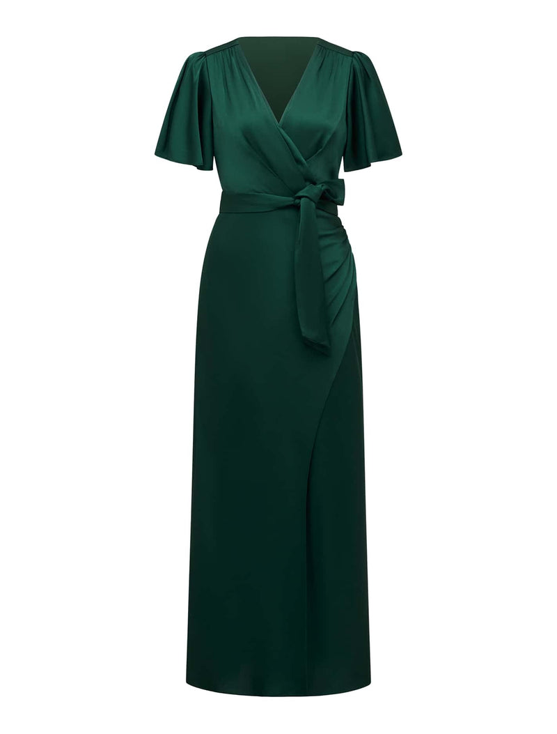 Chelsea Flutter Sleeve Satin Maxi Dress Forever New