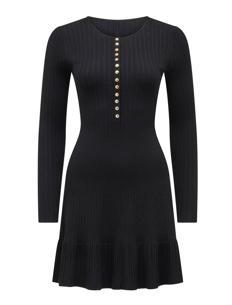 Louise Button Through Knit Mini Dress Forever New