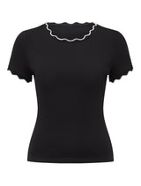 Rebecca Scallop Trim T-Shirt Forever New