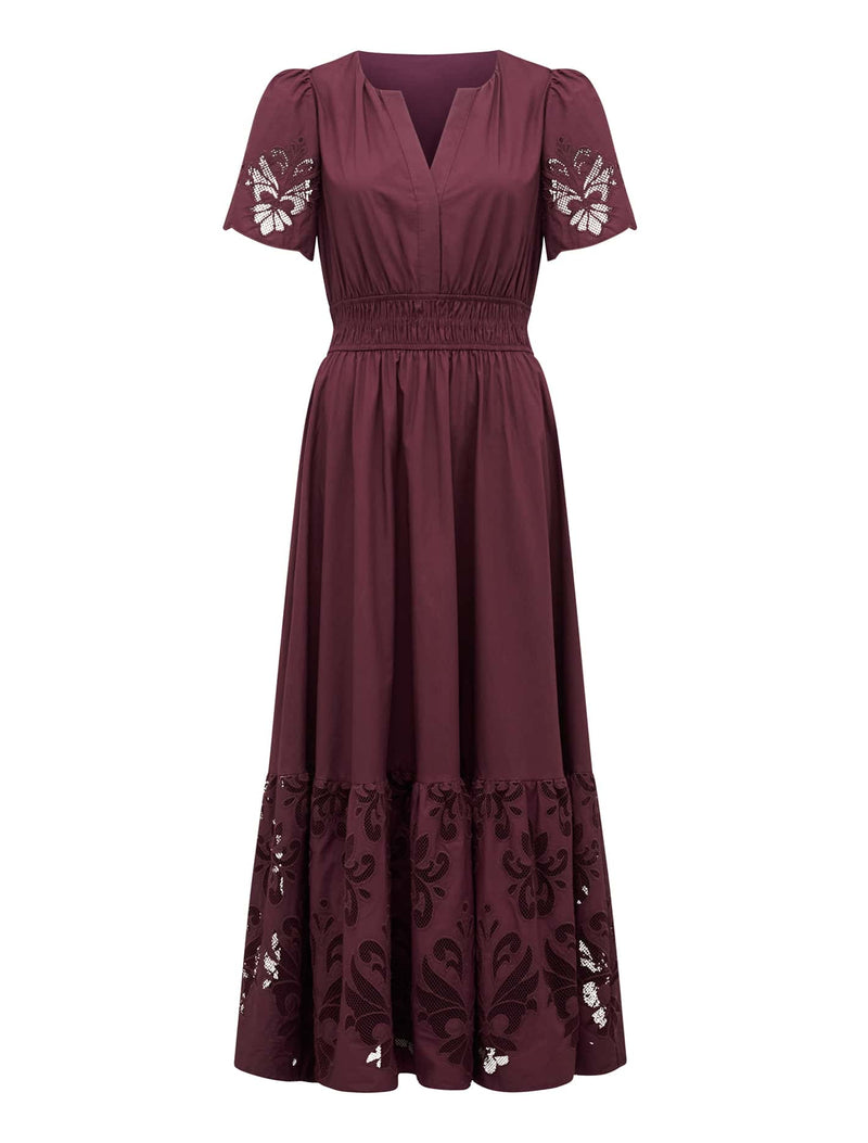 Eleanor Cutwork Midi Dress Forever New