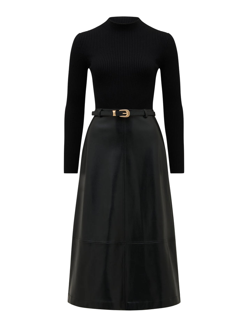 Brooklyn Petite PU Midi Dress Forever New