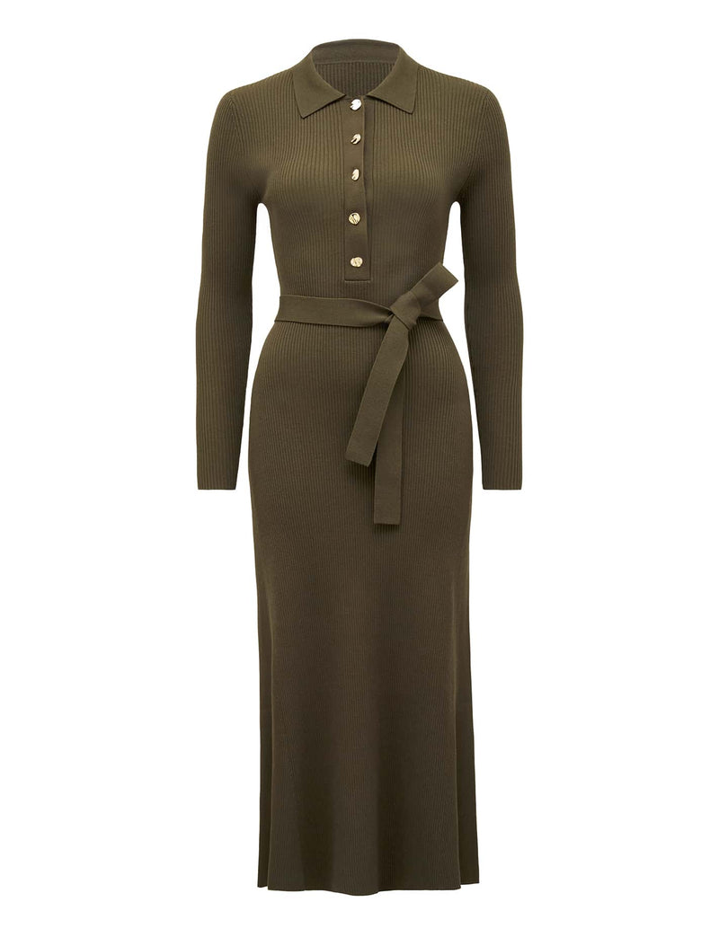 Kelani Belted Knit Midi Dress Forever New