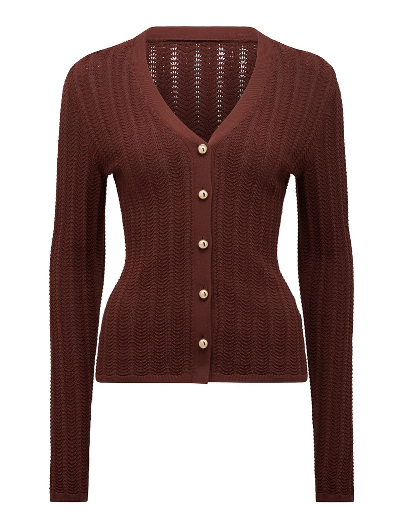 Izzy Pointelle Long Sleeve Top Forever New