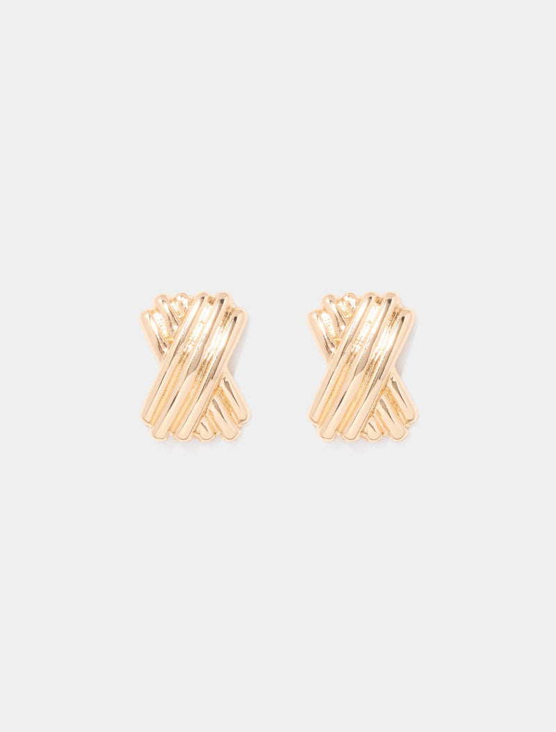 Signature Mila Criss Cross Stud Earrings Forever New