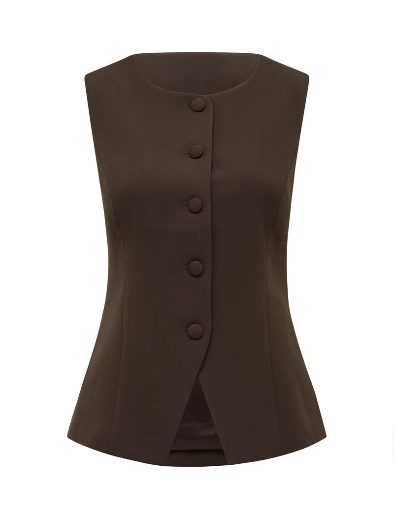 Orla Petite High Neck Waistcoat Forever New