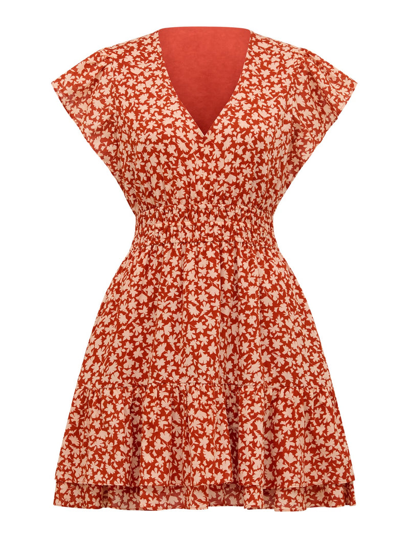 Fleur Flutter Sleeve Mini Dress Forever New