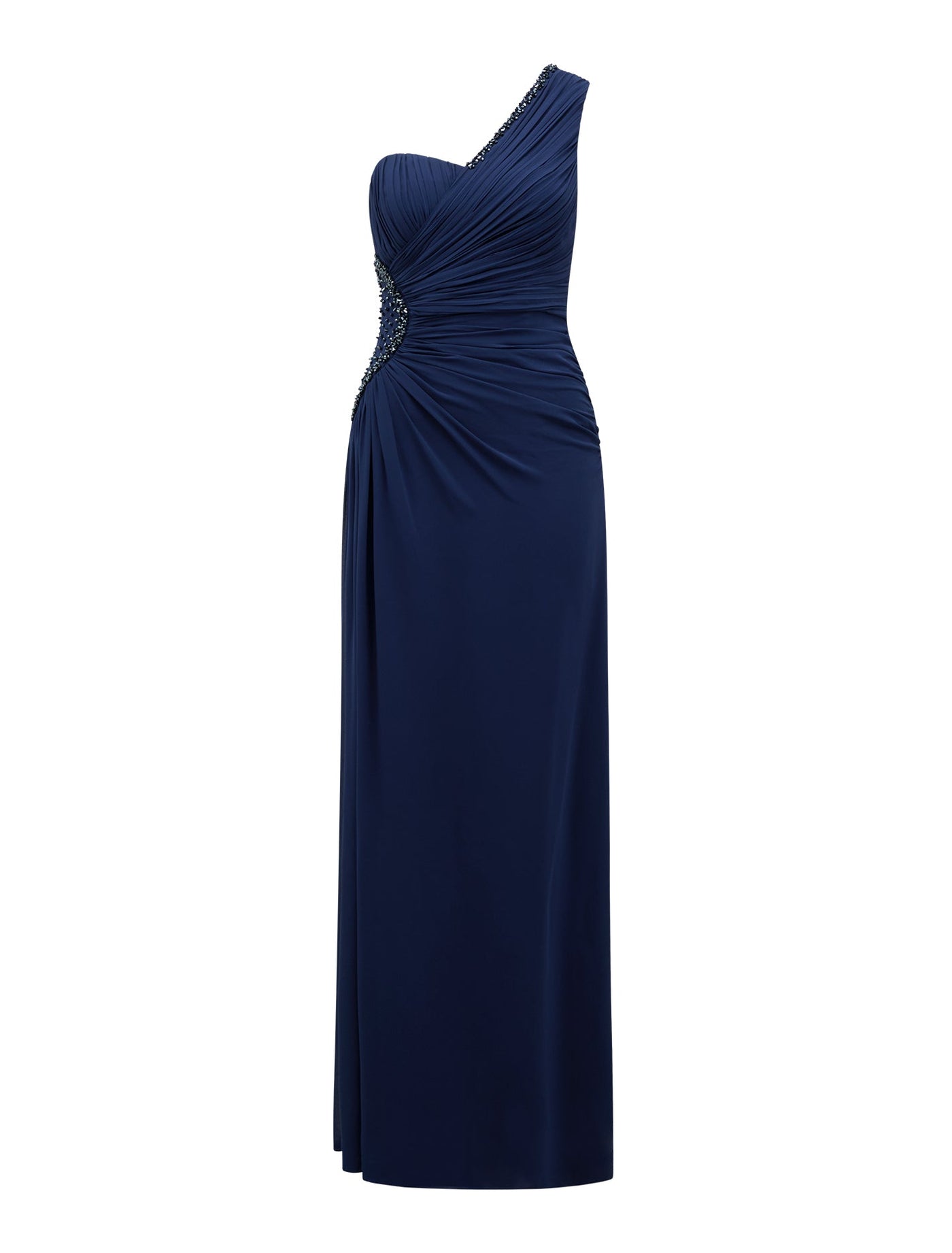 Leonie Asym Beaded Dress Navy | Forever New
