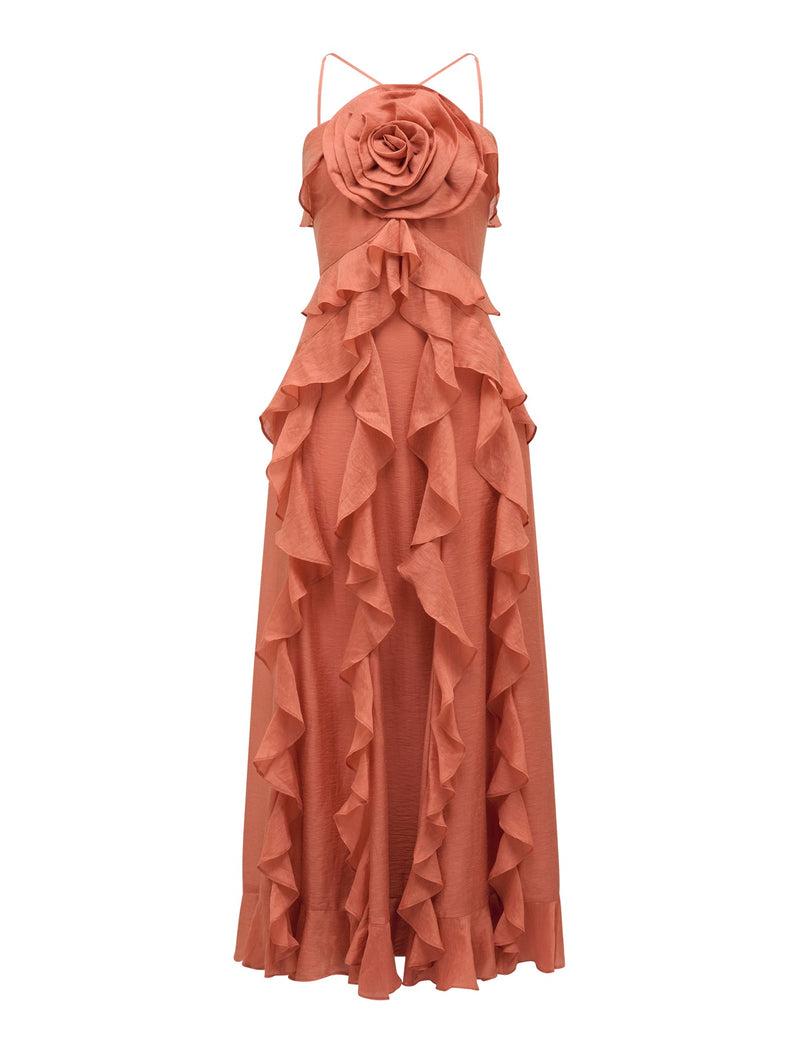 Celestia Flower Ruffle Midi Dress Forever New