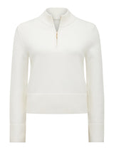 Chantal Zip Neck Knit Sweater Cream Forever New