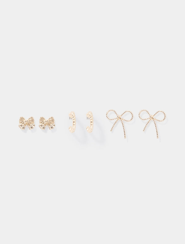 Blair Bow and Hoop Earrings Multi Pack 0 Gold Forever New