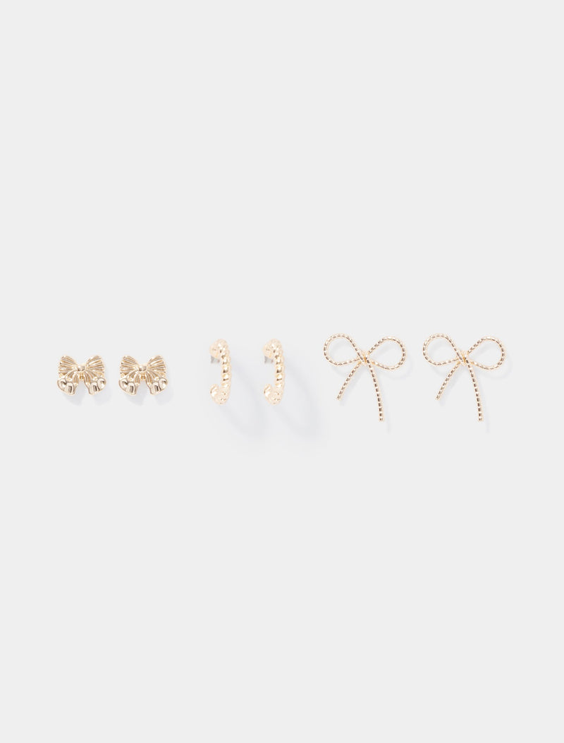 Blair Bow and Hoop Earrings Multi Pack 0 Gold Forever New