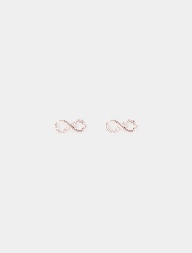 Kayla Infinity Earrings 0 Rose Gold Crystal Forever New