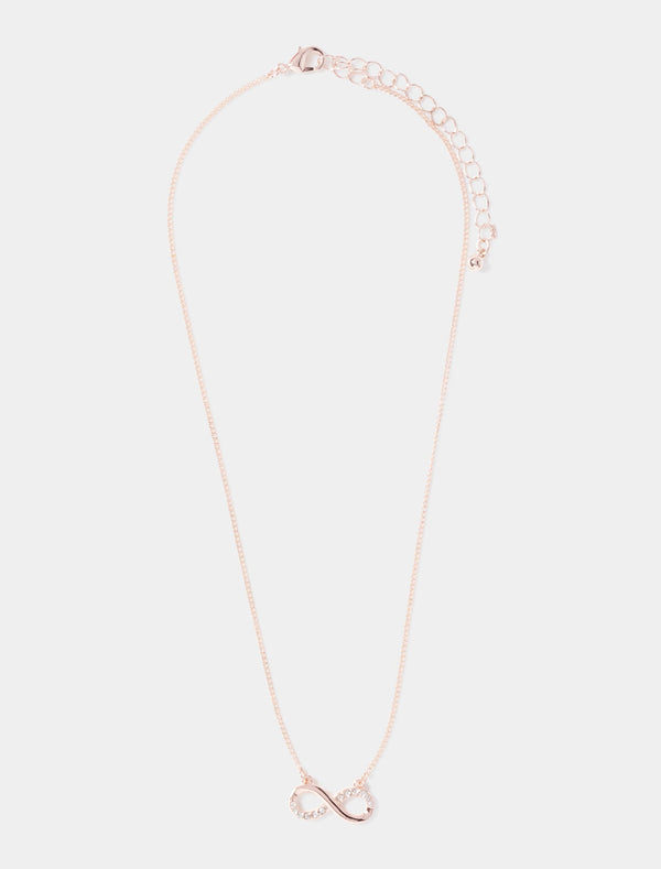Kayla Infinity Necklace 0 Rose Gold Crystal Forever New
