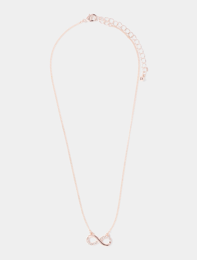 Kayla Infinity Necklace 0 Rose Gold Crystal Forever New