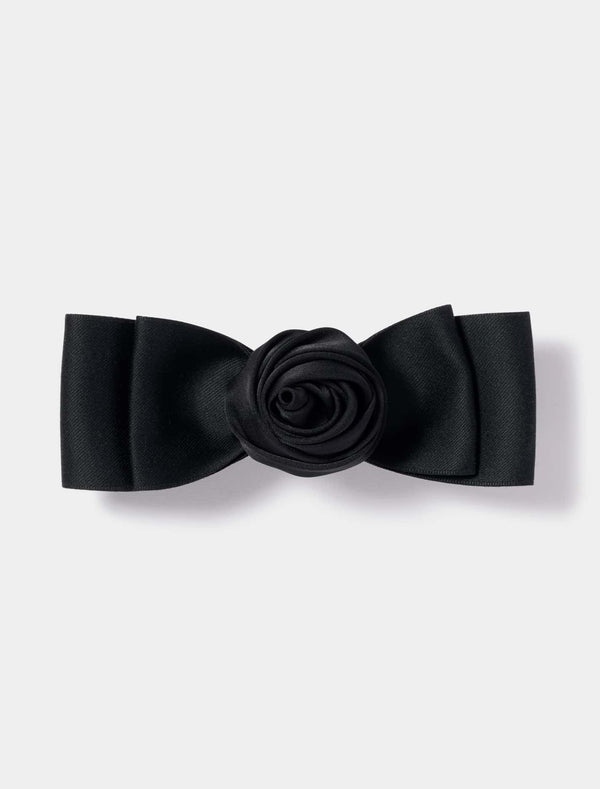 Camila Corsage Bow Barette Clip 0 Black Forever New