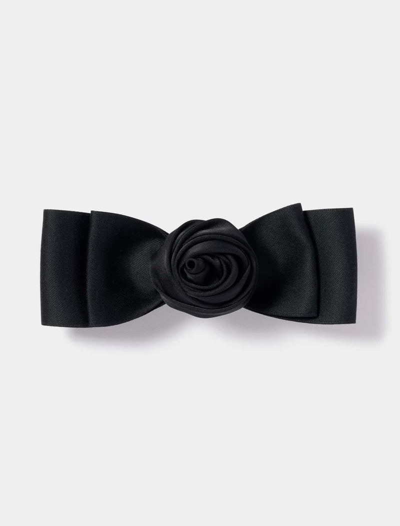 Camila Corsage Bow Barette Clip 0 Black Forever New