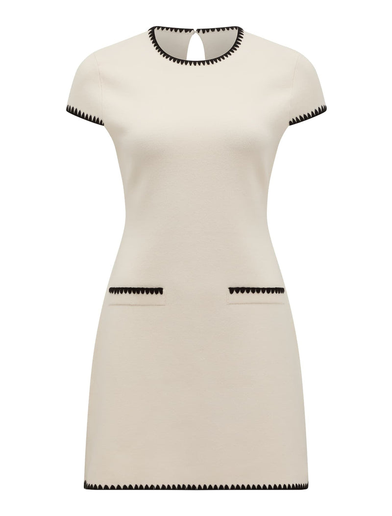 Marla Whipstitch Trim Mini Dress Forever New