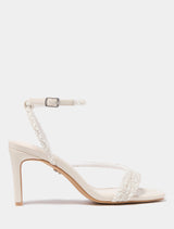 Penelope Asymmetrical Pearl Trim Heel Ivory Forever New
