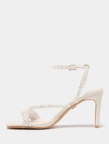 Penelope Asymmetrical Pearl Trim Heel Forever New