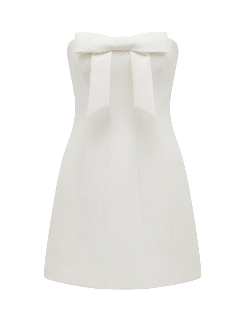 Harper Strapless Bow Mini Dress Forever New