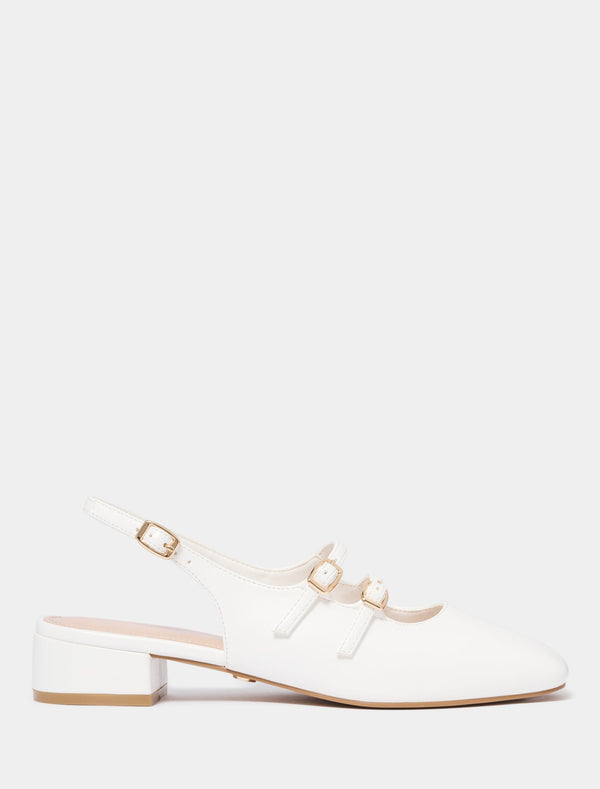 Dahlia Double Strap Mary Jane Heel White Forever New
