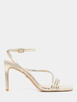 Sabrina Strappy Sandal Heel Gold Forever New