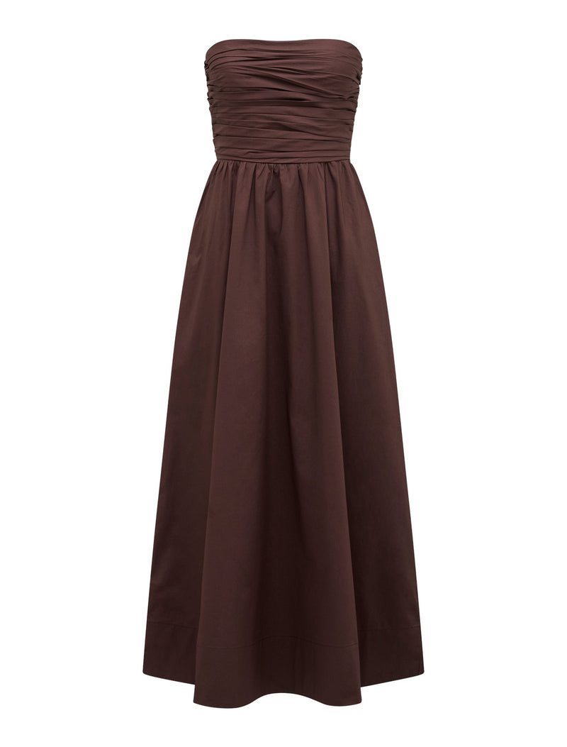 Matisse Ruched Cotton Halter Midi Dress Forever New