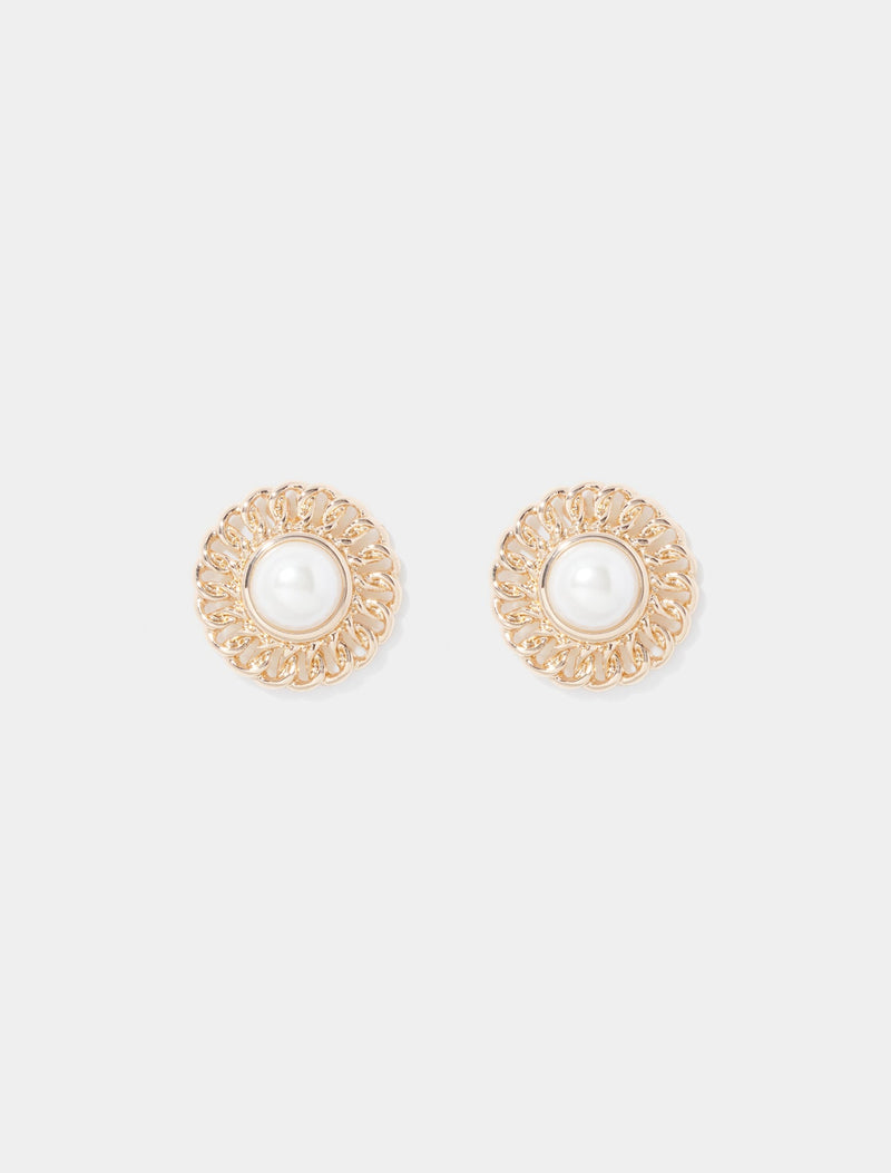 Signature Prue Pearl and Chain Stud Earrings 0 Gold Pearl Forever New