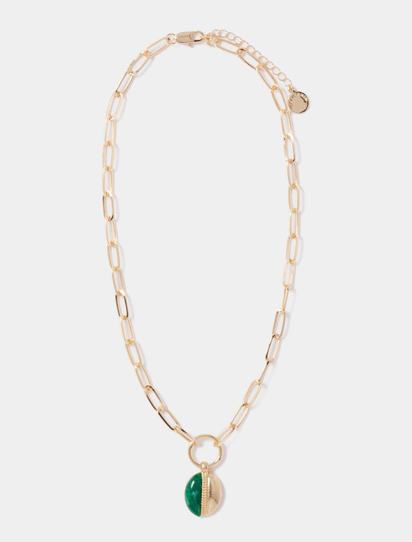 Signature Ember Pendant Necklace 0 Gold Green Forever New